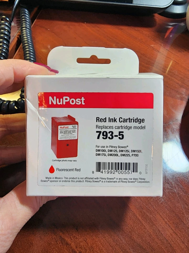 NuPost para Pitney Bowes 793-5 Medidor de franqueo Compatible Tinta Roja 793-5 NUEVO Foto 1 de 1