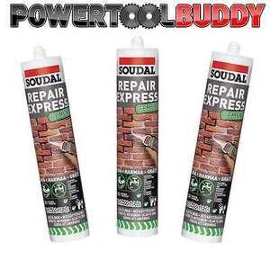 Soudal Express Premium Fertigmischung Zementreparatur 300ml Tube grau 3er Pack - Bild 1 von 1