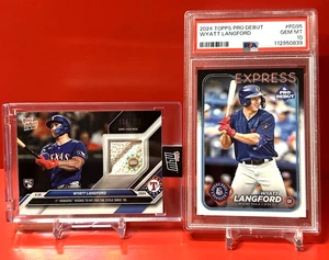 ¡Lote de 2 tarjetas (RC) Wyatt Langford! ¡Reliquia base #114/125 y PSA 10! ¡Debut profesional! 2024 - Imagen 1 de 5