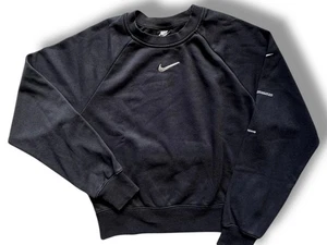 Ladies Black Cropped Nike Sweater – Size Small – Silver Logo Excellent Condition - Picture 1 of 7