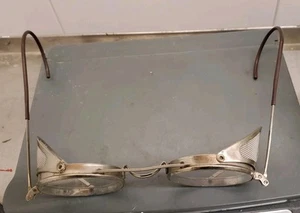 Driving MOTORCYCLE Goggles VINTAGE ANTIQUE METAL Safety 1930s Steampunk Art Deco - Picture 1 of 7