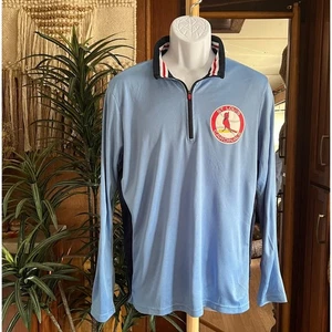 St Louis Cardinals Retro MLB 1/4 Zip Pullover Small | blau rot leichtes Oberteil - Bild 1 von 6