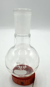 Vintage Pyrex® 100 ml Kurzhals Kochkolben Rundboden sehr guter Zustand - Bild 1 von 11