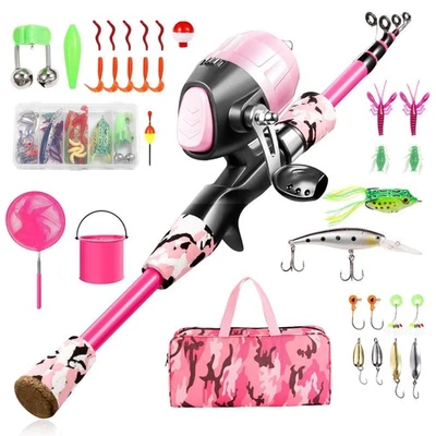 Kids Fishing Pole - Telescopic Fishing Rod and Reel Combo Kit - Fishing Gear,... - Image 1 of 4