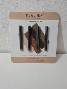 REALHER Eyeshadow Sticks Blendable Cream Matte Shimmer 4 X 0.06 OZ  - Picture 1 of 2