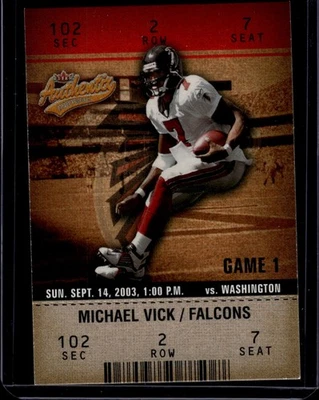 2003 Fleer Authentix #58 Michael Vick Atlanta Falcons - Image 1 of 2