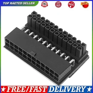 Adaptateur Secteur Femelle vers 24 Broches Mâle 90 Degrés Ordinateurs de Bureau PC Carte Mère 24 Broches - Photo 1/11