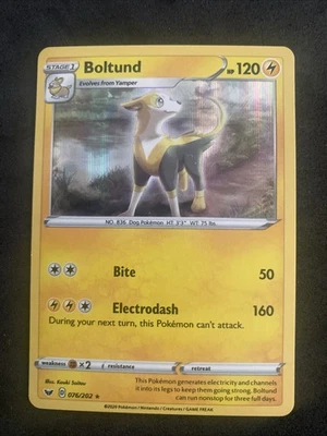 Boltund 076/202 Holo Rare -2020 Pokemon Sword & Shield Base NM - Image 1 of 2