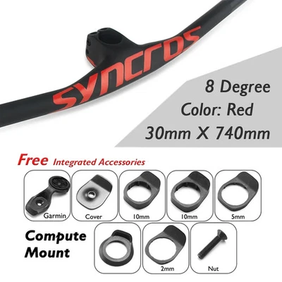 Carbon Mountain Bicycle Riser Handlebar 8 Degree with Stem 30/40/50mm Accessorie - Image 1 of 4