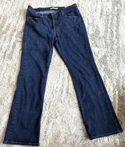 Jeans Levi's Para Mujer 14 Clásicos Corte Bota Azul Oscuro Elastizado Denim Tiro Medio - Imagen 1 de 8
