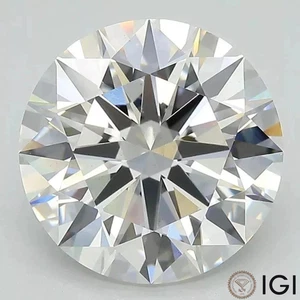Lab Grown 1.10 Ct Round Cut D Color VVS2 Clarity STONE IGI Certified CVD DIAMOND - Picture 1 of 6