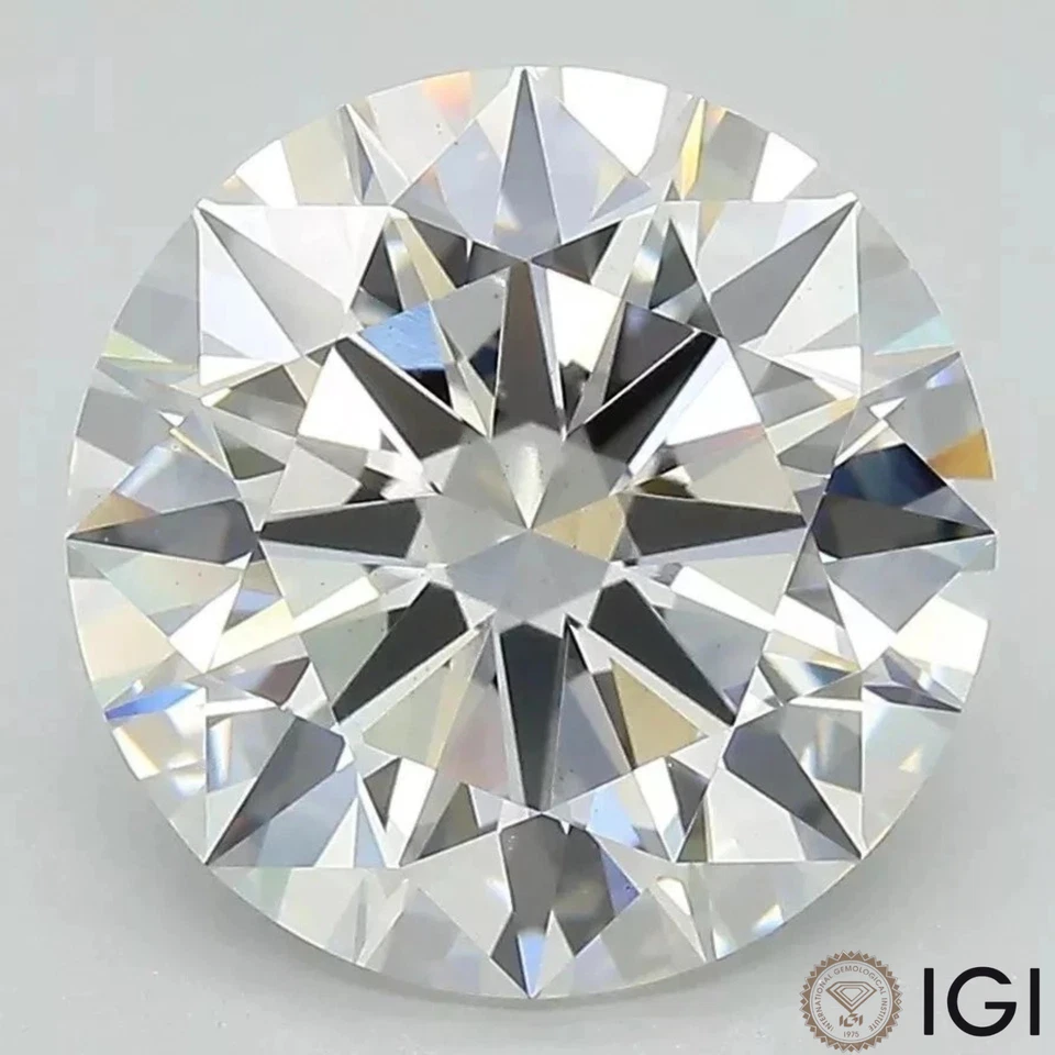 Lab Grown 1 Ct Round Cut D Color VVS2 Clarity STONE IGI Certified CVD DIAMOND - Image 1 of 4