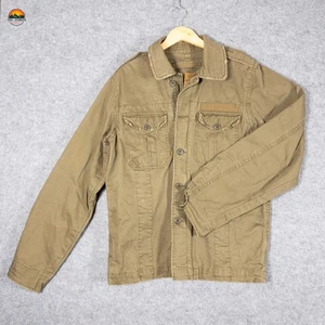 The Original Arizona Jean Company Full-Zip Jacket Tan Brown Army Bomber Men's L - Picture 1 of 11