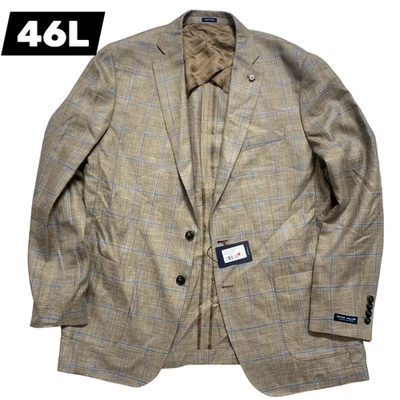 Blazer deportivo abrigo arena desierto a cuadros ventana albañil largo 46L Peter Millar $1295 Foto 1 de 4
