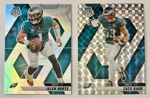 2025 Panini Mosaic Jalen Hurts Silver #1 + Zack Baun Silver Mosaic #141 Eagles - Picture 1 of 2