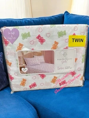 Nanette Lepore Gummy Bears Caramelo, Corazones Nuevo Juego de Sábanas Doble Poliéster Ropa de Cama Foto 1 de 4