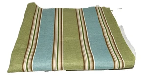 2009 John Wolf by Richloom Blue Green Brown Striped Upholstery Fabric 55" x 26" - Picture 1 of 6
