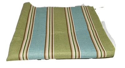 2009 John Wolf by Richloom Blue Green Brown Striped Upholstery Fabric 55" x 26" - Image 1 of 4