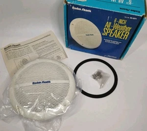 Radio Shack 6 Inch 2-Way All-Weather Marine Speaker #40-1371 Old Stock Open Box - Picture 1 of 8