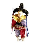Bisque Porcelain Harlequin Jester 44cm Gorgeous Collectable Dynasty Doll VTG