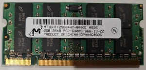 1 x 2GB DDR2 PC2 6400 800Mhz Micron 204 Pin SODimm RAM Laptop HPSPARE 509410-002 - Picture 1 of 2