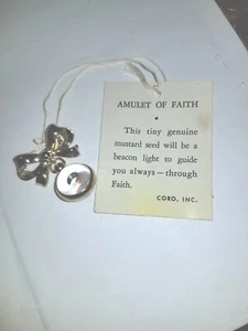 Vintage Coro Amulet Of Faith Pin - Picture 1 of 9