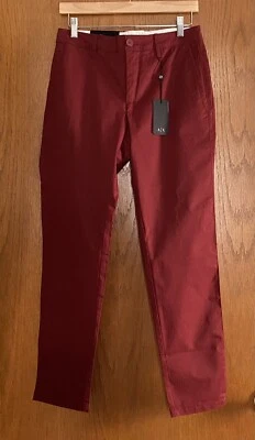 Pantalones chinos ajustados Armani Exchange P45 para hombre rojos ligeros 29x31 nuevos con etiquetas Foto 1 de 4