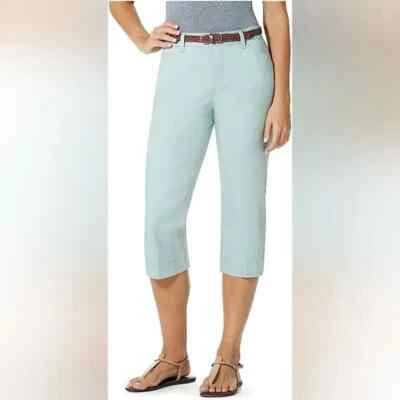 Pantalón Capri Bandolino Nuevo con Etiquetas Mujer 16 Verde Claro Maureen Cinturón con Cintura Cómoda Foto 1 de 4