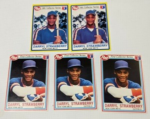 1990 & 1991 Post Collector Series Darryl Strawberry NY Mets lot of 5 cards MLB