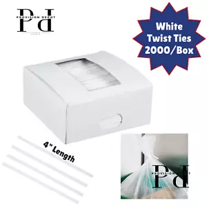 Secure Foods And Gifts With These 4" White Paper Bag Twist Ties - 2000/Box - Picture 1 of 1