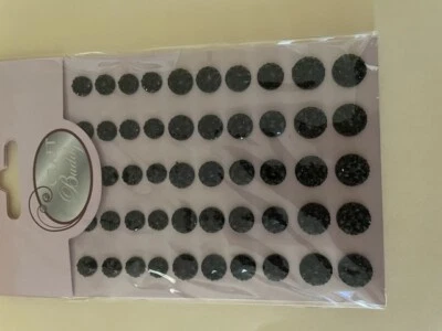 CraftbuddyUS CB70BK 50 gemas autoadhesivas de cristal negro estrás roca lunar hágalo usted mismo Foto 1 de 3