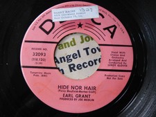 ORIGINAL WIGAN TORCH NORTHERN SOUL 7" VINYL RECORD HIDE NOR HAIR EARL GRANT DEMO