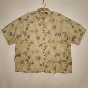 Half Moon Bay Leaf/Flower Print Short Sleeve Shirt Men's 4X (See Sm Spot in Pic) - Picture 1 of 12
