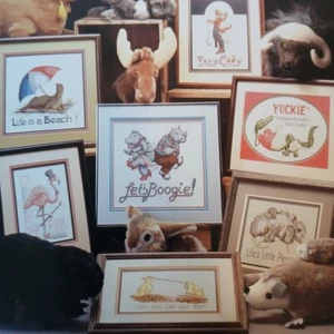 Life is a Zoo lustige Tier Kreuzstichmuster Vintage 1987 Cross My Heart - Bild 1 von 17