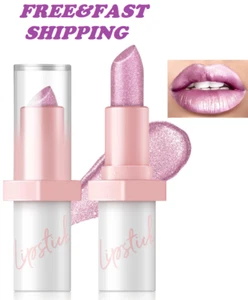 Metallic Pink Frost Glitter Lipstick for Women, Long Lasting High Shine Diamond - Picture 1 of 6