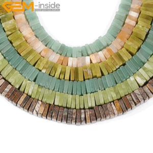 Natural Square Assorted Gemstone Cube Cubic Spacer Beads For Jewelry Making 15" - Zdjęcie 1 z 50