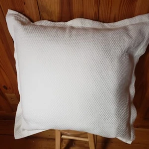 1 RALPH LAUREN Lg Throw Pillow SHAM ONLY 30X30" Cream Diamond Quilt Pattern - Picture 1 of 12