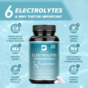 60pcs Electrolyte Capsules Hydration Pills,6 electrolytes,Potent Hydration - Picture 1 of 6