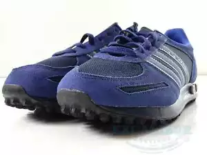 VINTAGE ADIDAS TRAINERS RARE LA TRAINER DARK BLUE/ROYAL BLUE/STONE UK 7 NEW BOX - Picture 1 of 3