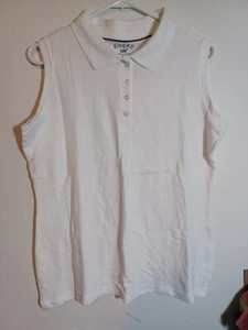 Riders by Lee Polo Women's Size Large White Sleeveless - Picture 1 of 6