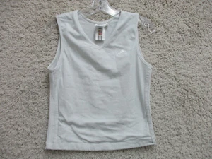 VINTAGE Adidas Tank Top Shirt Extra Large Youth White Sleeveless V Neck Girls - Picture 1 of 11