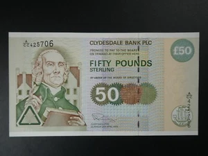 SUPERB 2003 CLYDESDALE BANK (SCOTLAND) £50 BANKNOTE FRESH ORIGINAL UNC - Picture 1 of 2