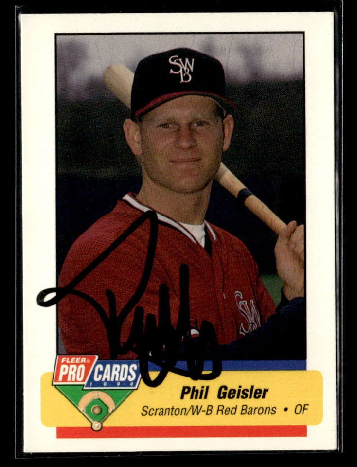 Phil Geisler signed auto 1994 Fleer ProCards #932 card - Image 1 of 2