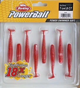 Berkley Powerbait Power Swimmer Soft 7cm RED SHINER 8-Stück Gummifisch Shad - Bild 1 von 1