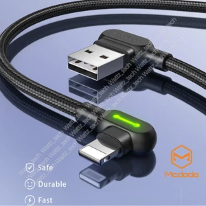 3X MCDODO 90 Degree 4/6/10FT Cable Right Angle Charger For iPhone 14 13 12 11 XR - Picture 1 of 9