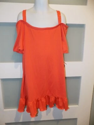 Xhilaration 橙色带宝石 SS 衬衫 XL 码女孩新品 — 第 1/3 张图片