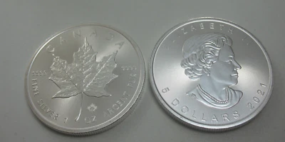 1 Unze Silber Maple Leaf 2021 999,9 Feinsilber / 1 Oz Silber Kanada - Bild 1 von 2