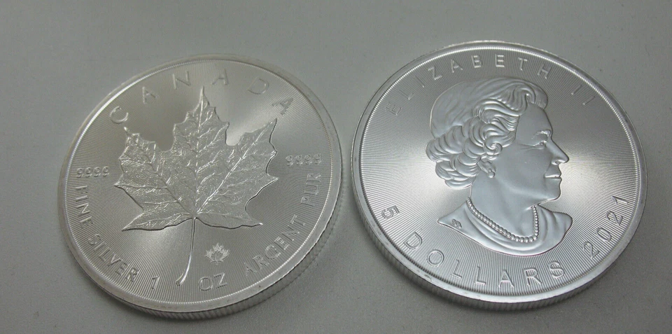 1 Unze Silber Maple Leaf 2021 999,9 Feinsilber / 1 Oz Silber Kanada - Bild 1 von 2