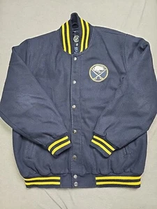 Vintage Buffalo Sabres Coat Mens Extra Large Blue Varsity Bomber Jacket NHL - Picture 1 of 13