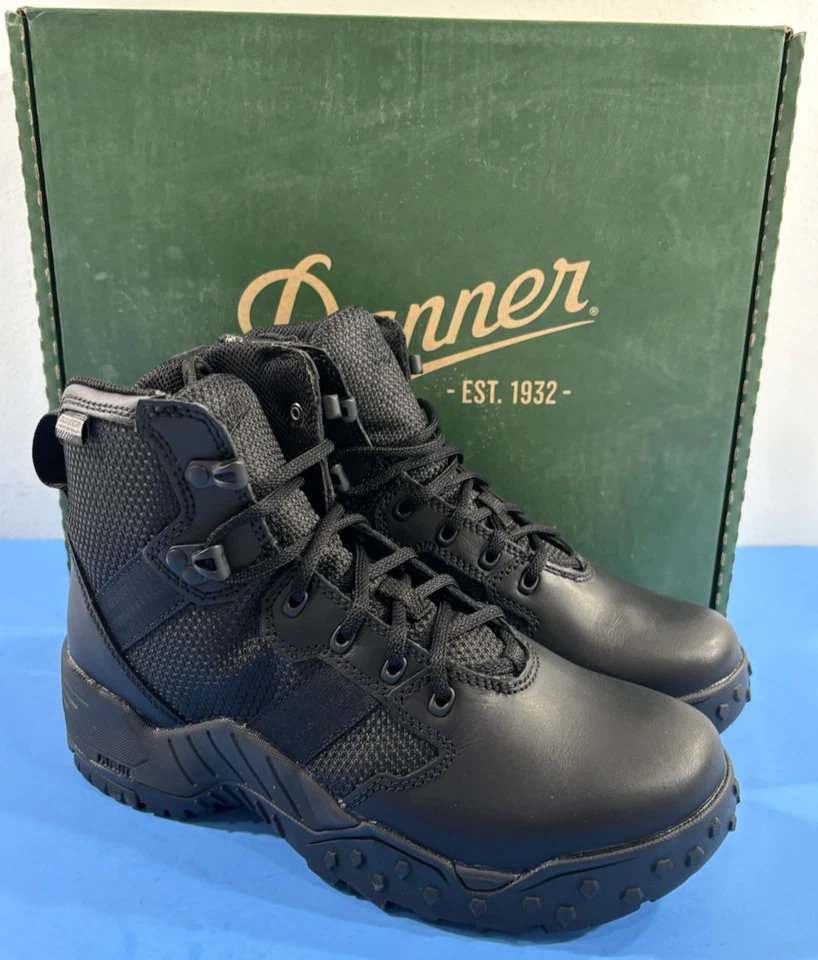 12 D MENS DANNER 25731 SCORCH SIDE-ZIP 6" WATERPROOF BOOTS BLACK SHIP